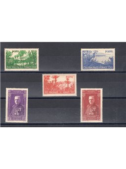 Monaco 1937 Giardini e Principe Luigi II serie n° 135/39 Cert. CiBaFil Cat. € 310 (**)