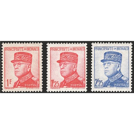 Monaco 1937/39 Stemma ed effigie del principe serie n° 153/66 Cat. € 160 (**)