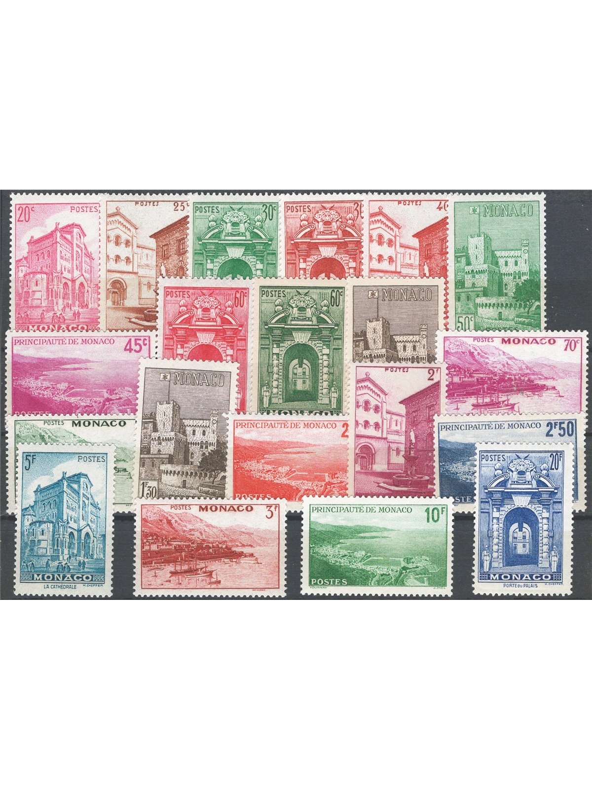 Monaco 1939/41 Vedute serie n° 169/83 Cat. € 90 (**)