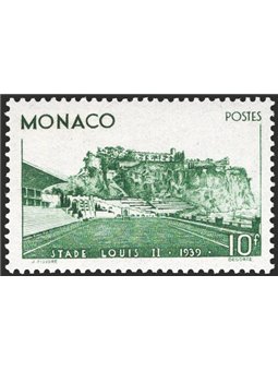 Monaco 1930 Inaugurazione dello Stadio Luigi II 10 fr. verde n° 184 Cat. € 215 (**)