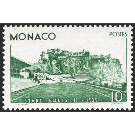 Monaco 1930 Inauguration of the Louis II Stadium 10 fr. green no. 184 Cat. €215 (**)