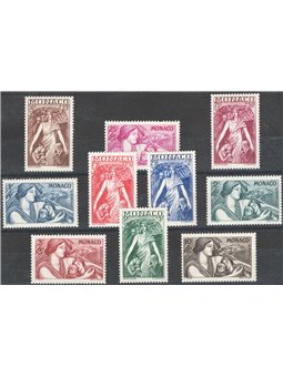 Monaco 1941 For Charitable Works no. 215/24 Cat. €145 (**)