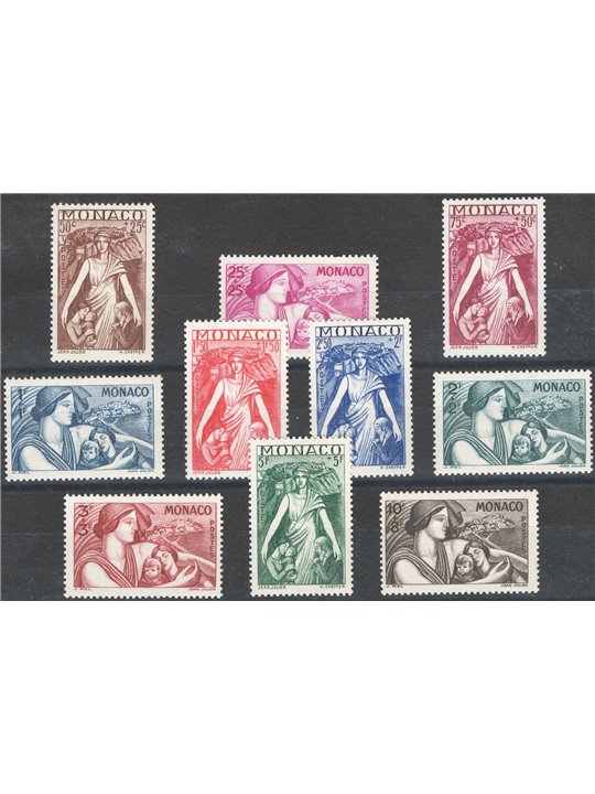 Monaco 1941 For Charitable Works no. 215/24 Cat. €145 (**)