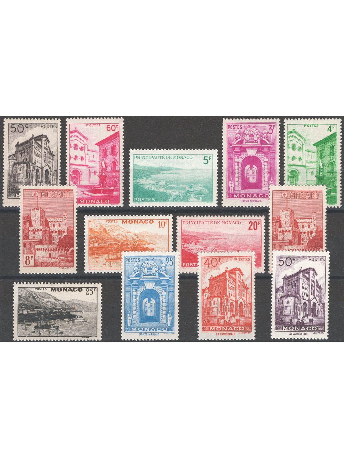 Monaco 1948/49 Vedute serie n° 307/333C Cat. € 125 (**)