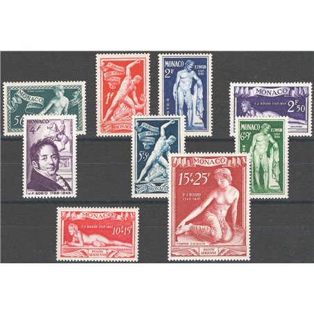 Monaco 1948 Scultore Bosio serie n° 28/31 + P.A. 28/31 Cat. € 130 (**)