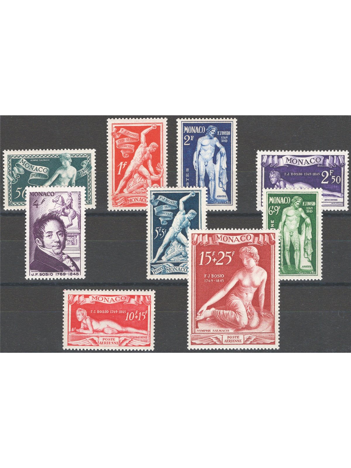 Monaco 1948 Sculptor Bosio series no. 28/31 + P.A. 28/31 Cat. €130 (**)