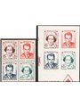 Monaco 1949 Red Cross the two blocks (perforated and imperforated) series no. 334/37 Cat. € 70 (**)