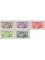 Monaco 1951 Knight series no. 371/75 Cat. €70 (**)