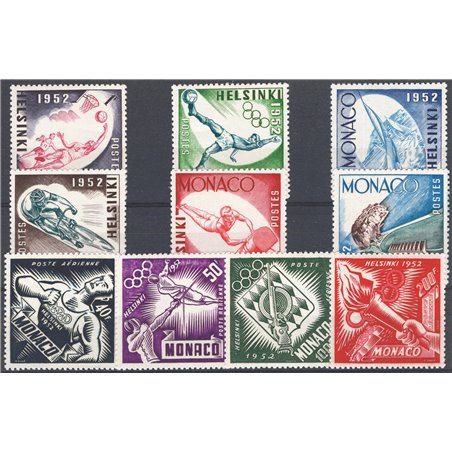Monaco 1953 Olimpiadi di Helsinki serie n° 386/91 + P.A. 51/54 Cat. € 100 (**)