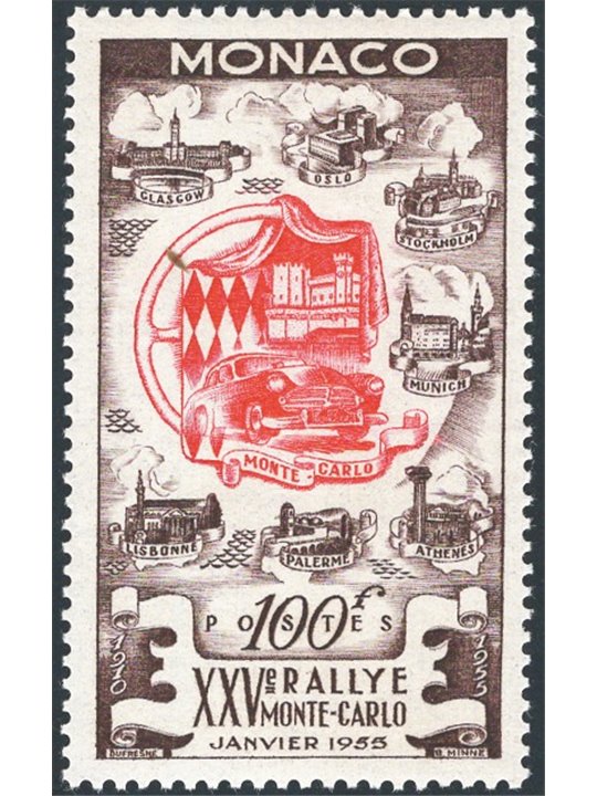 Monaco 1955 2nd Monte Carlo Rally no. 420 Cat. €130 (**)