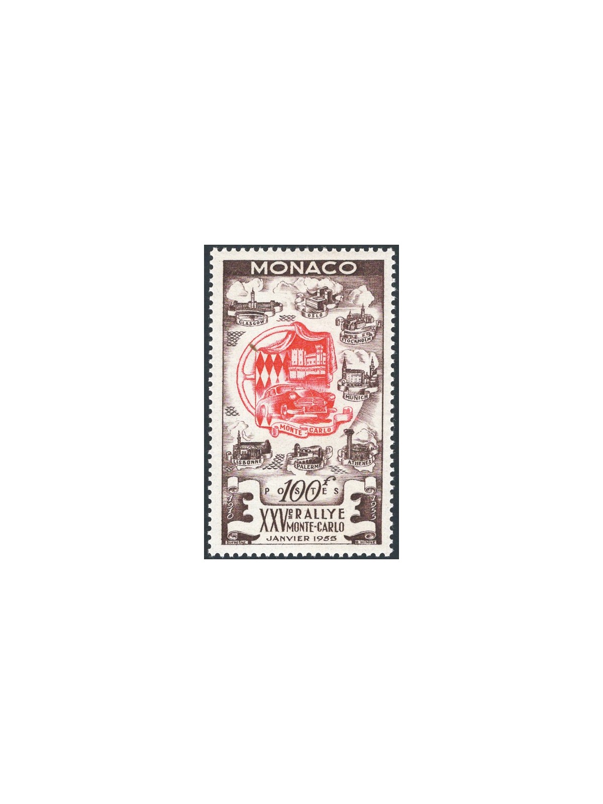 Monaco 1955 2nd Monte Carlo Rally no. 420 Cat. €130 (**)