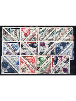 Monaco 1956 1953 tax stamp with overprint of the new values series no. 453/72 + P.A. 61/62 Cat. € 170 (**)