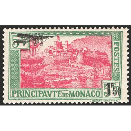 Monaco 1933 First issue 1924 type with overprint in air black and new value 1 f. 50 no. 1 Cat. €75