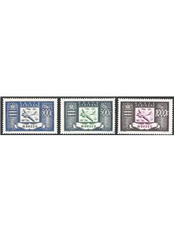 Monaco 1949 P.A. tipi del 1946 con nuovi valori serie n° 42/44 Cat. € 250 (**)