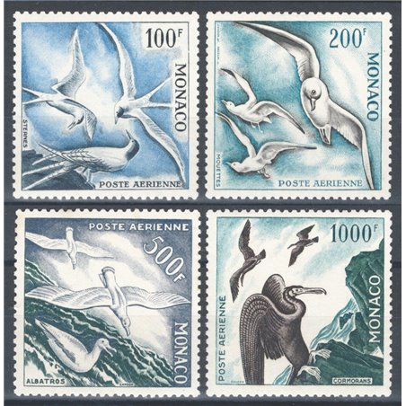 Monaco 1955 P.A. Birds perforation 11 series no. 55/58. CiBaFil certificate Cat. €575 (**)