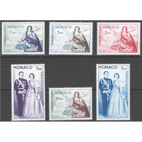 Monaco 1960/61 P.A. Saint Devota and princes series no. 73/78 Cat. €135 (**)