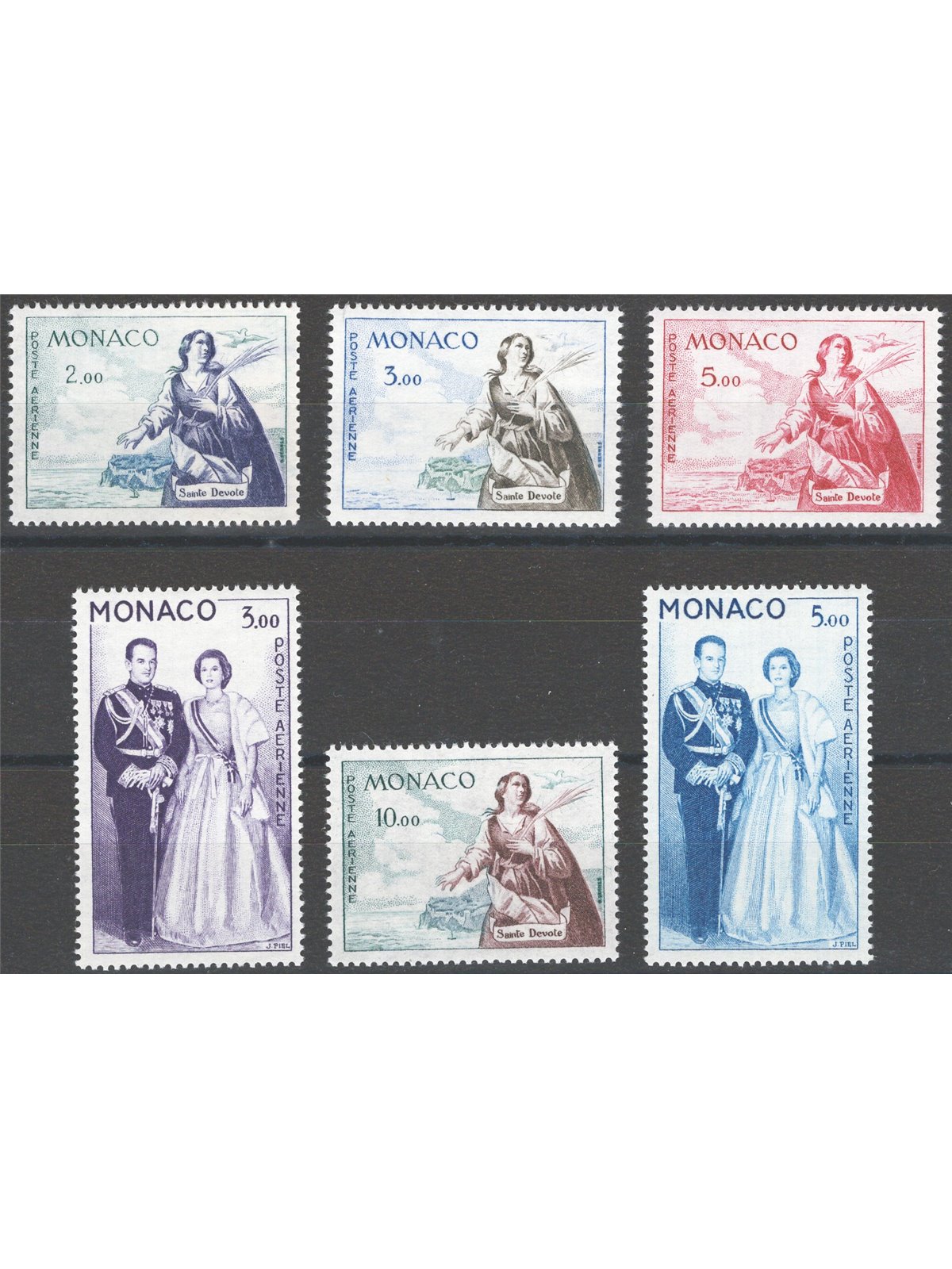 Monaco 1960/61 P.A. Saint Devota and princes series no. 73/78 Cat. €135 (**)