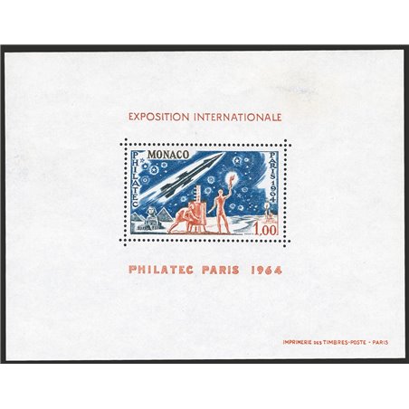 Monaco 1964 BFS Expo “Philatec” No. 5 small trace of glue on the front Cat. €930 (**)