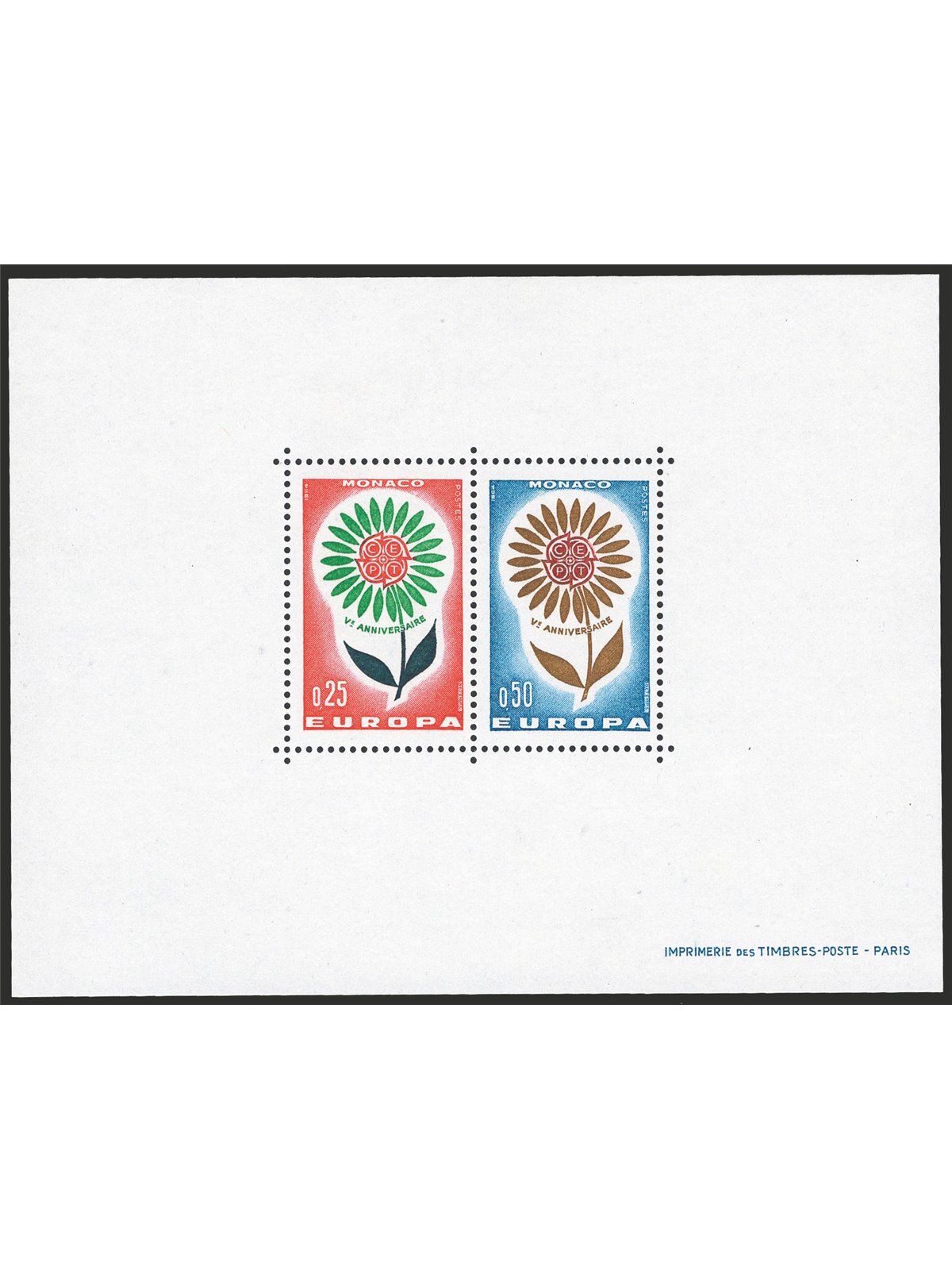 Monaco 1964 BFS Europa n° 6 Cert. CiBaFil Cat. € 1.850 (**)