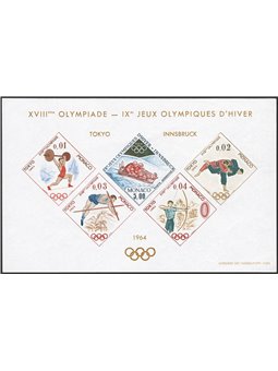 Monaco 1964 BFS Tokyo Olympics the special sheet No. 7. CiBaFil cert Cat. €915 (**)