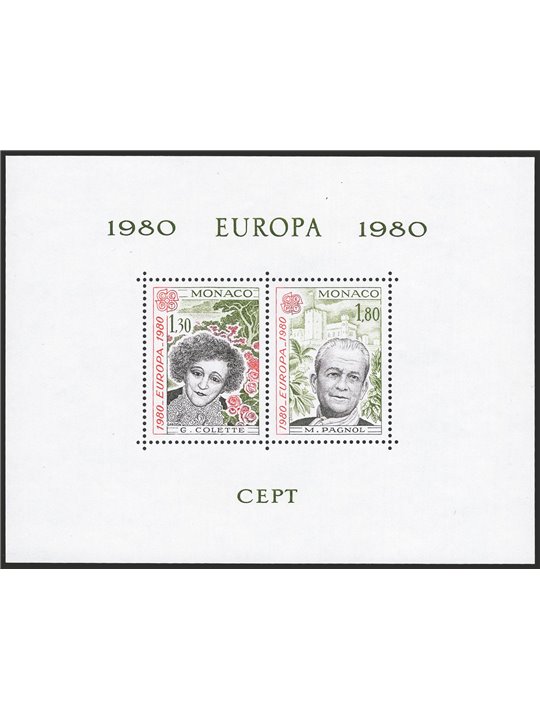 Monaco 1980 BFS Europa Cept il foglietto speciale n° 13 Cert. CiBaFil Cat. € 500 (**)