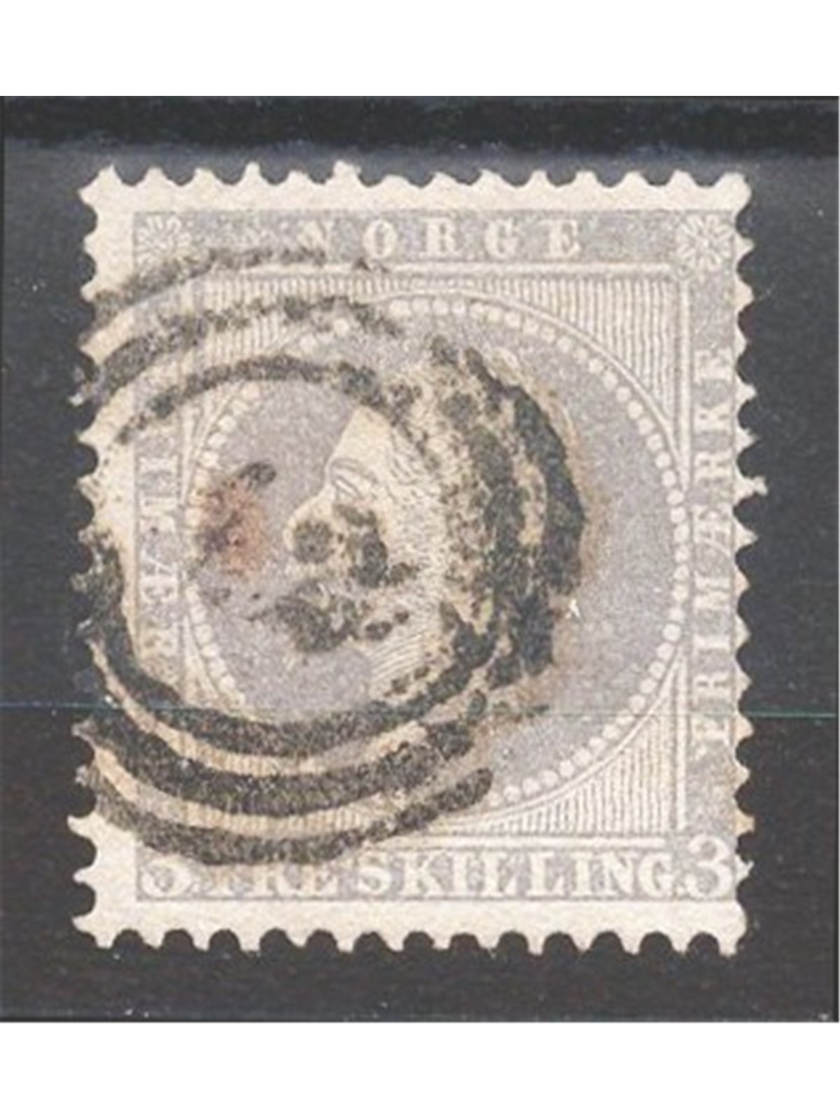 Norvegia 1856 Oscar I 3 sk. grigio n° 3 Cat. € 110 (U)