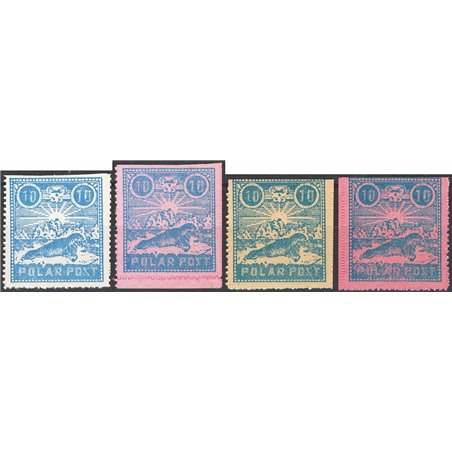 Norvegia 1924 Servizio postale speciale effettuato da compagnie svedesi al Circolo Polare Artico non dent. su 3 lati Michel seri