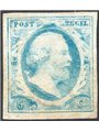 Olanda 1852 Re Guglielmo III 5 c. azzurro verdastro n° 1d Cert. Apicella Cat. € 3.300 (**)