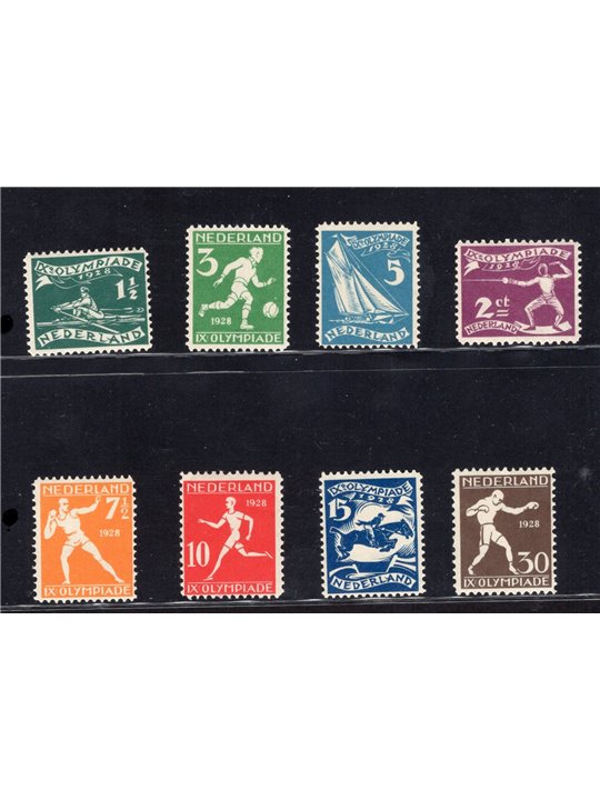Netherlands 1928 Amsterdam Olympics series no. 199/206. CiBaFil cert Cat. €300 (**)