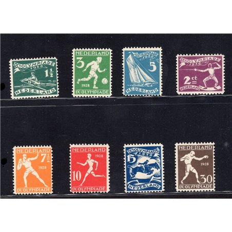 Netherlands 1928 Amsterdam Olympics series no. 199/206. CiBaFil cert Cat. €300 (**)