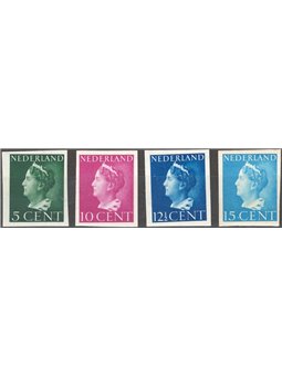 Olanda 1940 Regina Guglielmina la serie dei 4 valori conosciuti non dent. n° 332 + 334/36 (**)