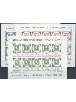 Olanda 1967 Minifogli Expo Filatelica di Amsterdam Amphilex n° 852/54 Cat. € 120 (**)