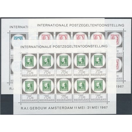 Olanda 1967 Minifogli Expo Filatelica di Amsterdam Amphilex n° 852/54 Cat. € 120 (**)