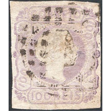 Portugal 1855 King Peter V 100 r. lilac no. 8 Cat. € 150 (U)