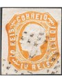 Portogallo 1862 Luigi I a sinistra 10 r. arancio n° 14 Cat. € 65 (U)
