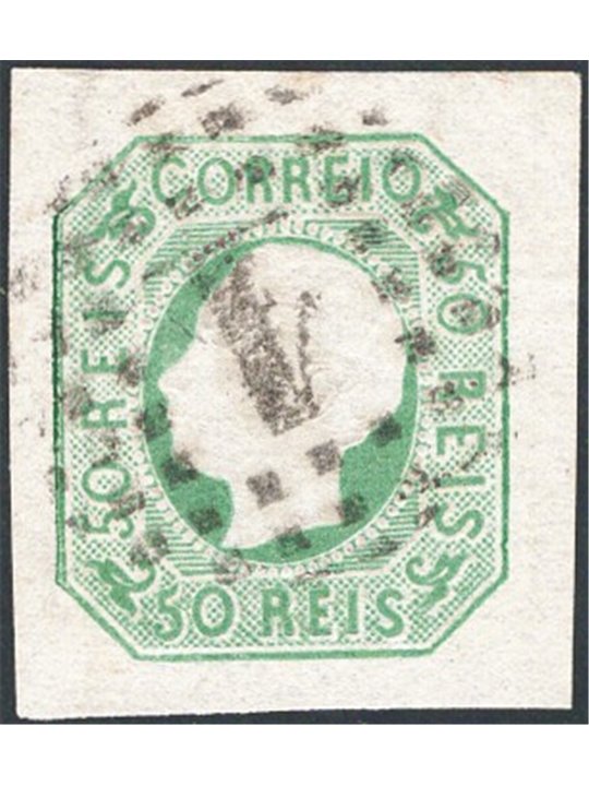 Portugal 1862 Louis I facing left 50 r. yellow-green no. 16 Cat. € 110 (U)