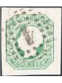 Portogallo 1862 Luigi I a sinistra 50 r. verde giallo n° 16 Cat. € 110 (U)