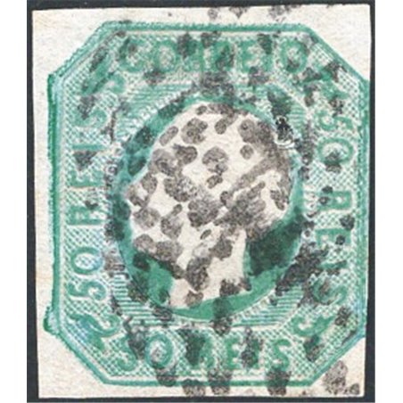 Portugal 1862 Louis I facing left 50 r. blue-green no. 16a Cat. € 130 (U)