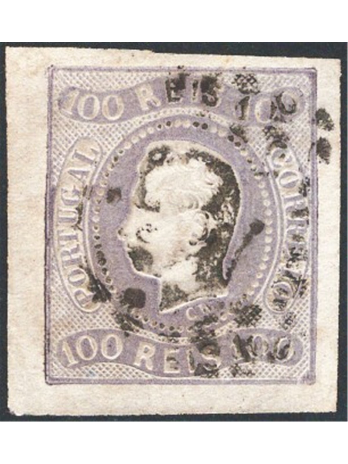 Portogallo 1866/67 Luigi I a sinistra 10 r. lilla n° 24 Cat. € 150 (U)