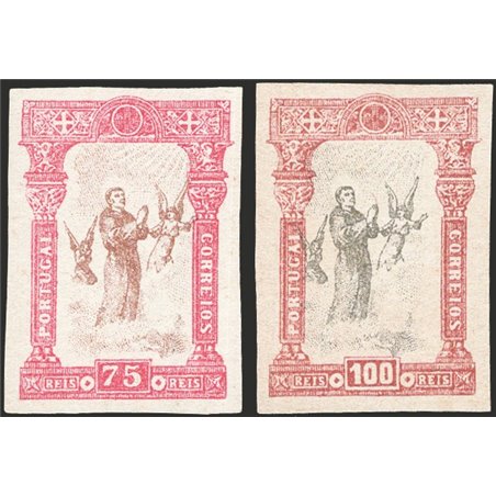 Portogallo 1895 S. Antonio 75 r. + 100 r. non dent. e senza gomma provengono dai fogli della prova generale cat. spec. portoghes