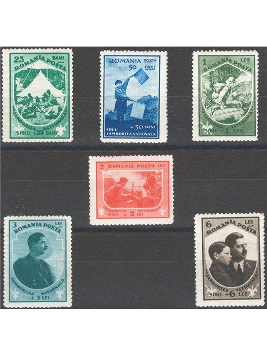 Romania 1932 Scout Jamboree in Sibiu series no. 440/45 Cat. €120 (**)