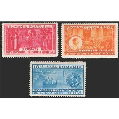 Romania 1932 Congresso medico n° 446/48 Cat. € 119 (**)