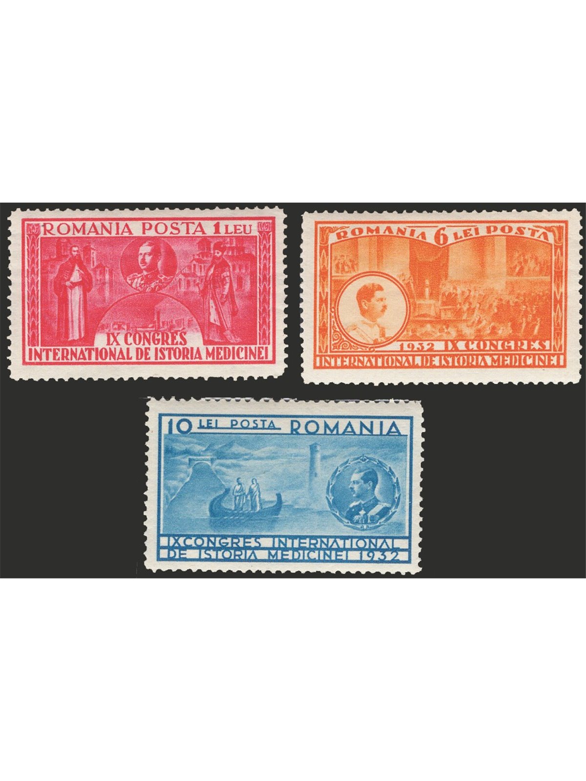 Romania 1932 Congresso medico n° 446/48 Cat. € 119 (**)
