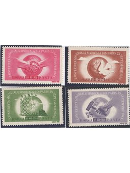 Romania 1945 Congresso Mondiale dei Sindacati serie n° 882/85 Cat. € 112 (**)