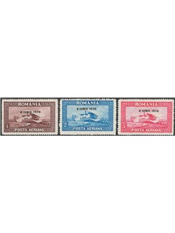 Romania 1920 P.A. Avvento di Re Carlo II con filigrana linee ondulate orizzontali serie n° 4/6 Cert. CiBaFil Cat. € 300 (*)