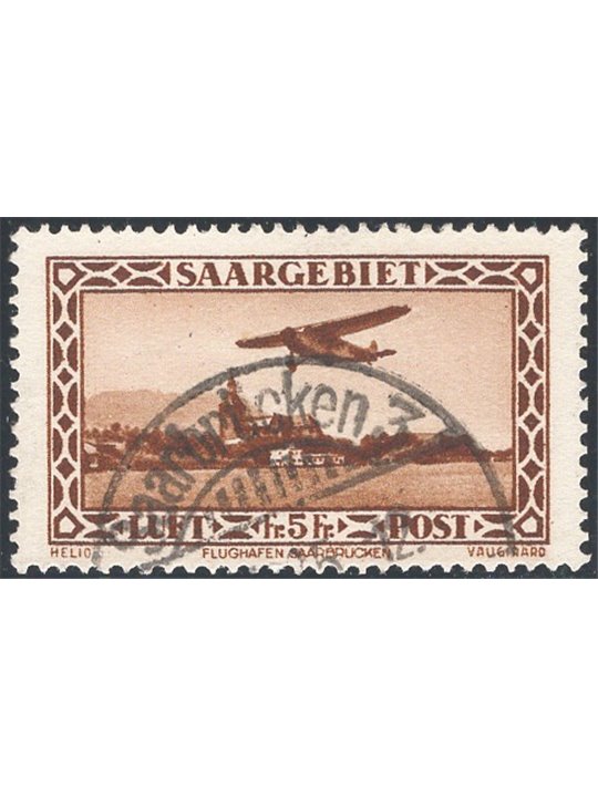 Sarre 1932 P.A. Sarre Aerodrome 5 fr. brown no. 4 Cat. €120 (U)