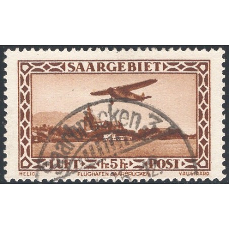 Sarre 1932 P.A. Sarre Aerodrome 5 fr. brown no. 4 Cat. €120 (U)