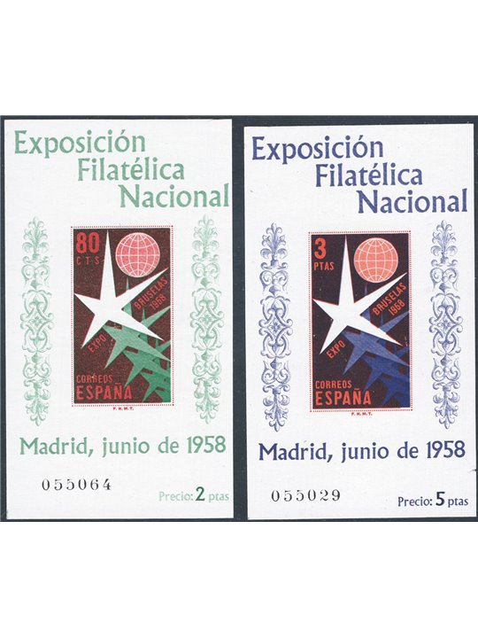Spain 1958 BF Brussels Exhibition series no. 19/20 Cat. €100 (**)