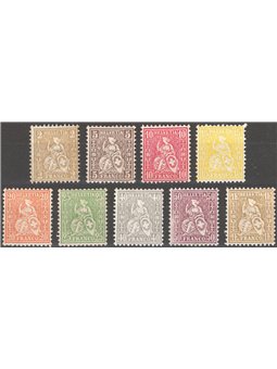 Switzerland 1881 Seated Helvetia with silk threads no. 49/57 Cat. €116 (**)