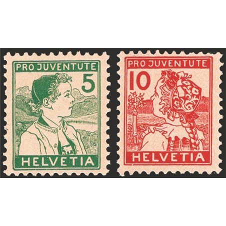 Svizzera 1915 Pro Juventute serie n° 149/50 Cert. CiBaFil Cat. € 270 (**)